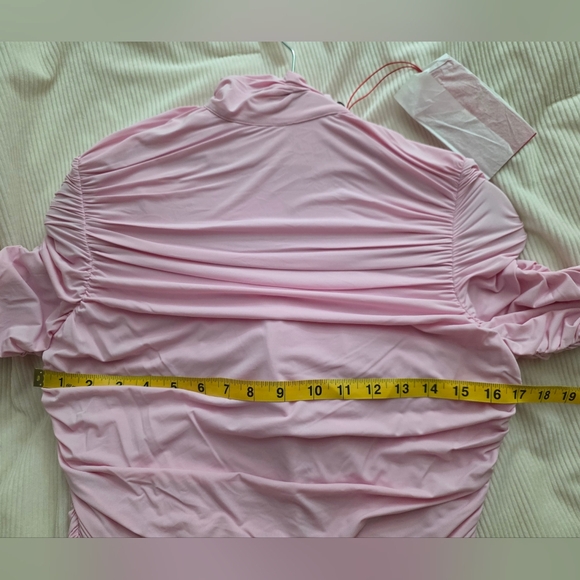 Magda Butrym X H&M Rose-Appliquéd Mock Turtleneck Dress Light Pink BNWT - Picture 5 of 16